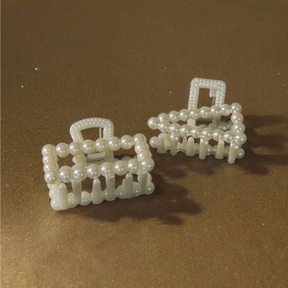 MINI FAUX PEARL CLAW CLIP DUOS (GEOMETRIC PACK) - Picture 3 of 5